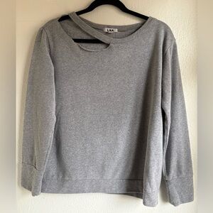 LNA Heather Gray Cutout Top